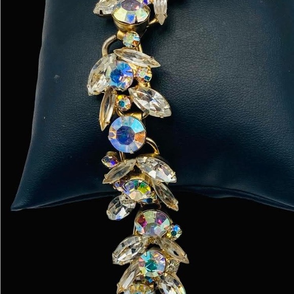 Vintage Juliana Clear and AB Rhinestone Link Bracelet - Picture 3 of 5